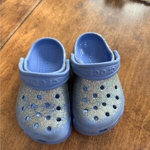 CROCS Kids Sparkly Blue Water Shoes